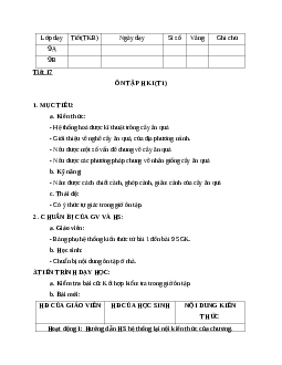 GIÁO ÁN CÔNG NGHỆ 9 ÔN TẬP HKI (T1) MỚI NHẤT - CV5512
