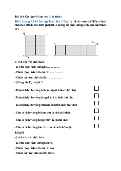 Hình vuông MNPQ và hình chữ nhật ABCD đều được ghép từ 16 miếng bìa