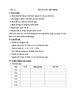 Giáo án công nghệ 12 bài 20: Máy thu hình mới nhất