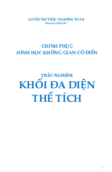 Tuyển chọn bài tập trắc nghiệm thể tích khối đa diện