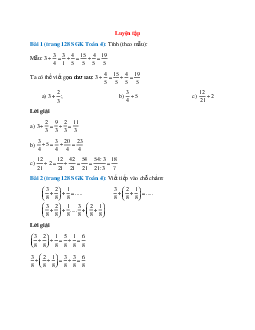Toán lớp 4 trang 128, 129 Luyện tập (tiếp theo)