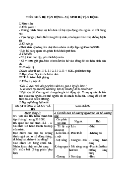 Giáo án Sinh học 8 Bài 11: Tiến hóa hệ vận động - Vệ sinh hệ vận động mới, chuẩn nhất