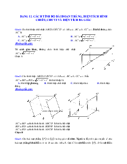 Phương pháp giải và bài tập về Cách tính độ dài đoạn thẳng, diện tích hình chiếu, chu vi và diện tích đa giác có lời giải