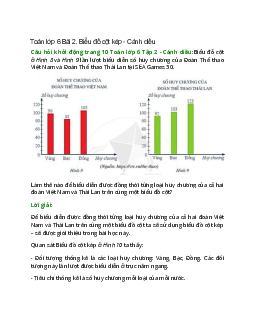 Giải SGK Toán 6 Bài 2 (Cánh diều): Biểu đồ cột kép