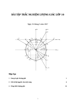 315 bài tập trắc nghiệm cung và góc lượng giác, công thức lượng giác