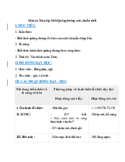 Giáo án Quãng đường (2024) mới nhất - Toán lớp 5