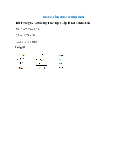 Đặt tính rồi tính:  28,16 + 7,93 + 4,05