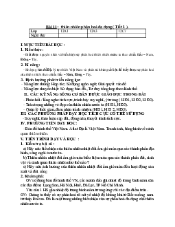 Giáo án Địa lí 12 Bài 11 Thiên nhiên phân hóa đa dạng mới nhất