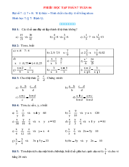 Phiếu bài tập tuần 6 - Toán 7