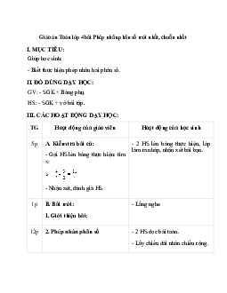 Giáo án Phép nhân phân số (2023) mới nhất -  Toán lớp 4