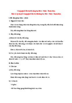 Lý thuyết Công nghệ 8 Bài 41 (mới 2023 + 10 câu trắc nghiệm): Đồ dùng loại Điện - Nhiệt : Bàn là điện