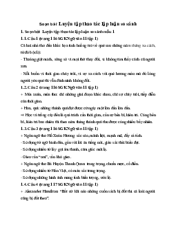 Soạn bài Luyện tập thao tác lập luận so sánh - ngắn nhất Soạn văn 11