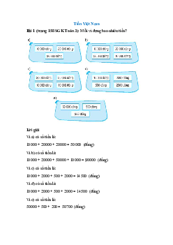 Toán lớp 3 trang 158, 159 Tiền Việt Nam