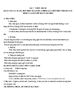 Giáo án Sinh học 12 Bài 7: Thực hành: Quan sát các dạng đột biến số lượng nhiễm sắc thể trên tiêu bản cố định và trên tiêu bản tạm thời mới nhất - CV5512