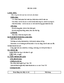 Giáo án Sinh học 12 Bài 28: Loài mới nhất - CV5555