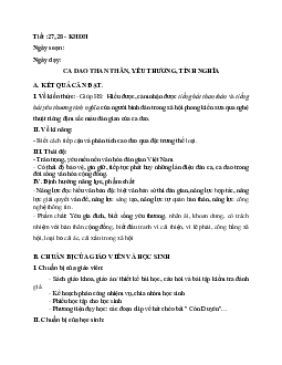 Giáo án ngữ văn lớp 10 Tiết 27, 28: Ca dao than thân, yêu thương, tình nghĩa