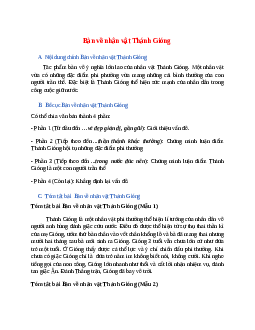 Nội dung chính bài Bàn về nhân vật Thánh Gióng hay, chính xác nhất