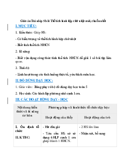 Giáo án Thể tích hình hộp chữ nhật (2024) mới nhất - Toán lớp 5