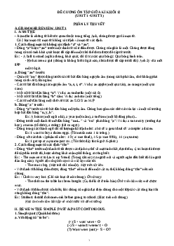 Đề cương ôn giữa kì 1 Tiếng Anh 12