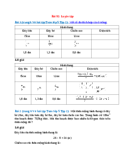 Vở bài tập Toán lớp 5 Tập 2 trang 6, 7 Bài 92: Luyện tập