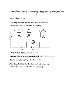 Lý thuyết Bài tập vận dụng định luật Ôm (mới 2023 + 10 câu trắc nghiệm) hay, chi tiết – Vật Lí 9