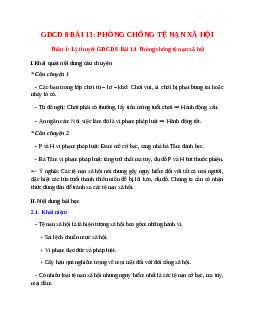 Lý thuyết GDCD 8 Bài 13 (mới 2023 + 10 câu trắc nghiệm): Phòng chống tệ nạn xã hội