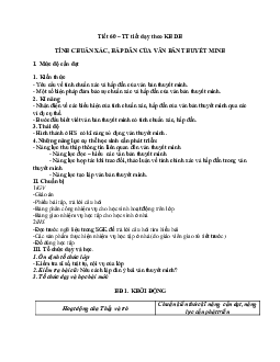 Giáo án ngữ văn lớp 10 Tiết 60: Tính chuẩn xác, hấp dẫn của văn bản thuyết minh