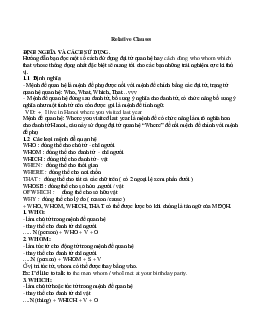 Bài tập về mệnh đề quan hệ Relative Clauses có đáp án, chọn lọc