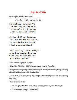 Đây thôn Vĩ Dạ – nội dung, dàn ý phân tích, bố cục, tóm tắt