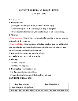 Giáo án toán 5 ôn tập về  đo độ dài và đo khối  lượng mới nhất