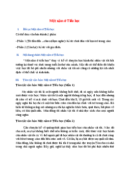 Bố cục bài Một năm ở Tiểu học chuẩn nhất