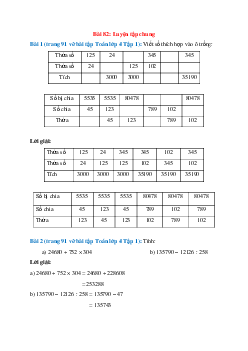 Vở bài tập Toán lớp 4 Tập 1 trang 91 Bài 82: Luyện tập chung