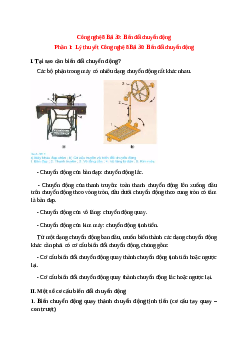 Lý thuyết Công nghệ 8 Bài 30 (mới 2022 + 10 câu trắc nghiệm): Biến đổi chuyển động