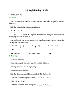 Lý thuyết Este (mới 2023 + 15 câu trắc nghiệm) hay, chi tiết