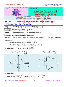 Một số phép biến đổi đồ thị hàm số