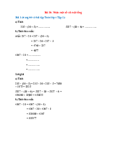 Tính: 235 × (30 + 5) = ...; 5327 × (80 + 6) =...; Tính theo mẫu: Mẫu: 237 × 21 = 237 × (20 + 1)