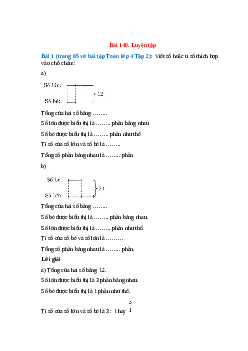 Viết số hoặc tỉ số thích hợp vào chỗ chấm: Bài 1 trang 65 vở bài tập Toán lớp 4 Tập 2