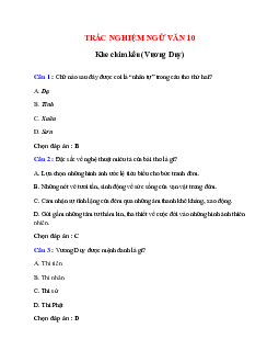 Trắc nghiệm Khe chim kêu (Vương Duy) có đáp án – Ngữ văn lớp 10