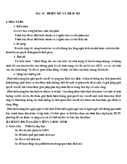 Giáo án Sinh học 12 Bài 2: Phiên mã và dịch mã mới nhất - CV5512