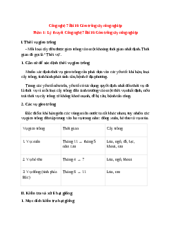 Công nghệ 7 Bài 16 (Lý thuyết và trắc nghiệm): Gieo trồng cây nông nghiệp