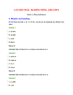 60 câu Trắc nghiệm Tiếng Anh 8 Unit 9 có đáp án 2023: A First-Aid Course