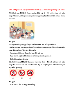 Giải SGK Khoa học tự nhiên 6 Bài 2 (Kết nối tri thức): An toàn trong phòng thực hành