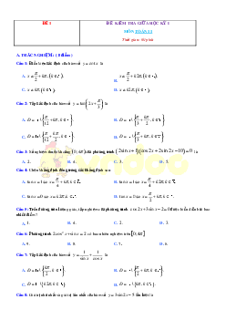 Bộ 2 đề thi Giữa kì 1 Toán lớp 11 chọn lọc