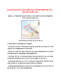 Lịch Sử 10 Bài 4 (Lý thuyết và trắc nghiệm): Các quốc gia cổ đại phương Tây - Hi Lạp và Rô - Ma