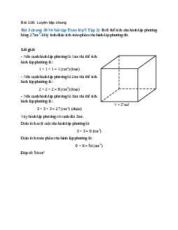 Biết thể tích của hình lập phương bằng 27cm3. Hãy tính diện tích toàn phần của hình lập phương đó