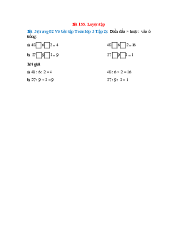 Điền dấu x hoặc : vào ô trống 48 ... 6 ... 2 = 4; 48 ... 6 ... 2 = 16