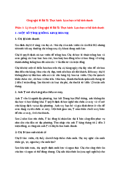 Công nghệ 10 Bài 52 (Lý thuyết và trắc nghiệm): Thực hành: Lựa chọn cơ hội kinh doanh