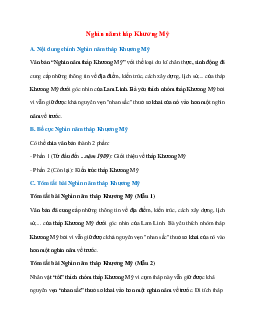 Nội dung chính bài Nghìn năm tháp Khương Mỹ hay, chính xác nhất