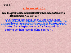 Giáo án Địa lý lớp 4 Bài 13: Hoạt động sản xuất của người dân ở đồng bằng bắc bộ