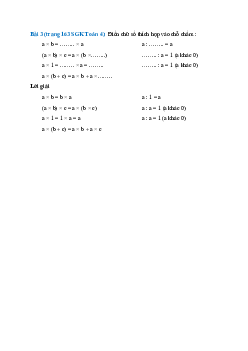Điền chữ số thích hợp vào chỗ chấm:  a × b = …….. × a         